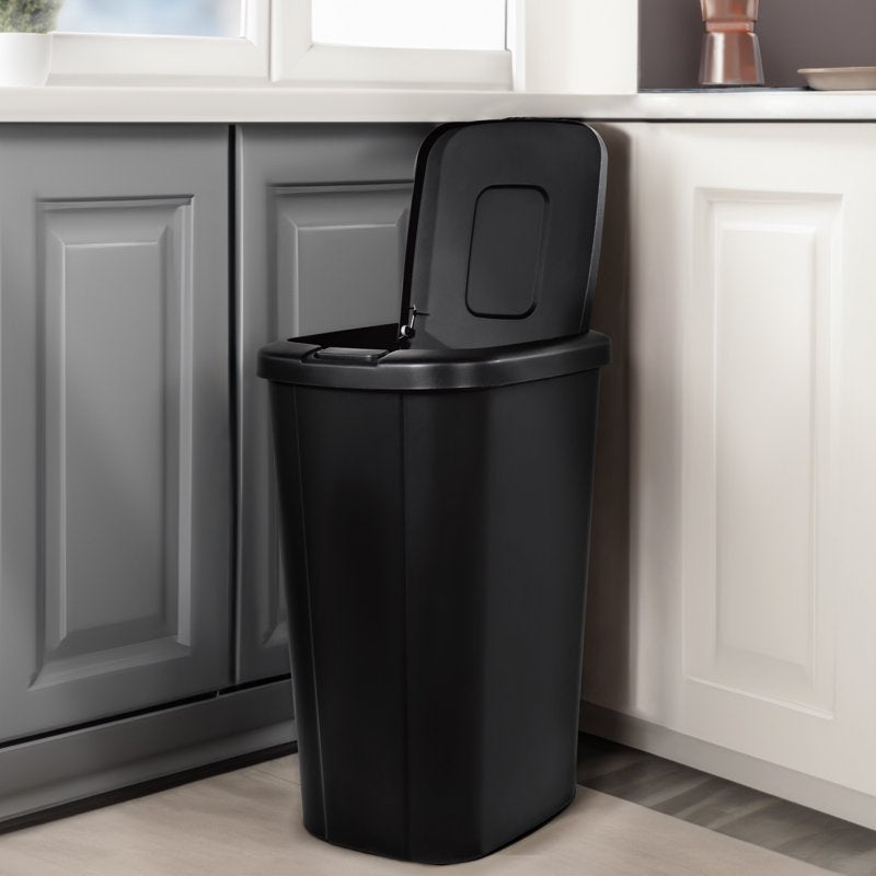 13.3 Gallon Kitchen Trash Can with Touch Top Lid - Black