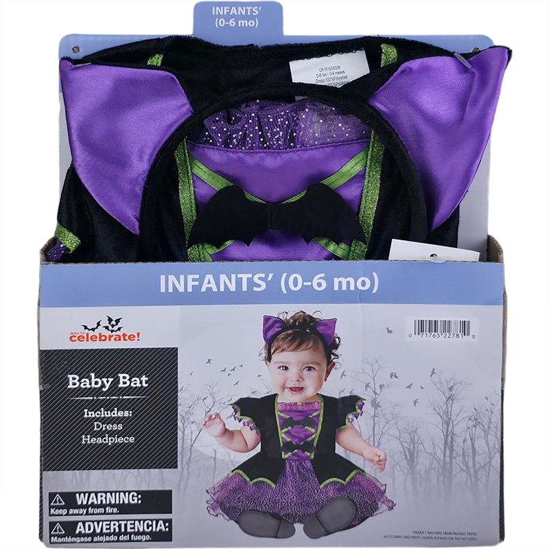 Baby Bat Halloween Costume for Infants 0-6 Months - Cute Spooky Outfit by Way to Celebrate (Variation of THIS listing)