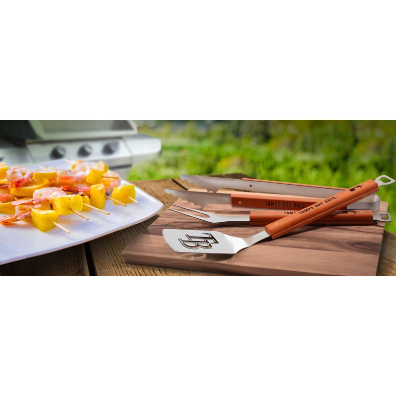 Tampa Bay Rays 3-Piece BBQ Set with Spatula, Tongs & Fork