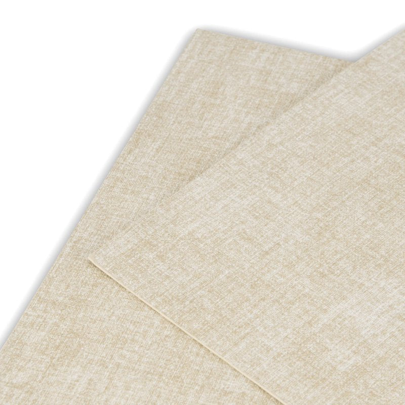 Textured Faux Leather Placemats - Set of 4, Reversible, Non-Slip, 12x18 in - Linen/Taupe