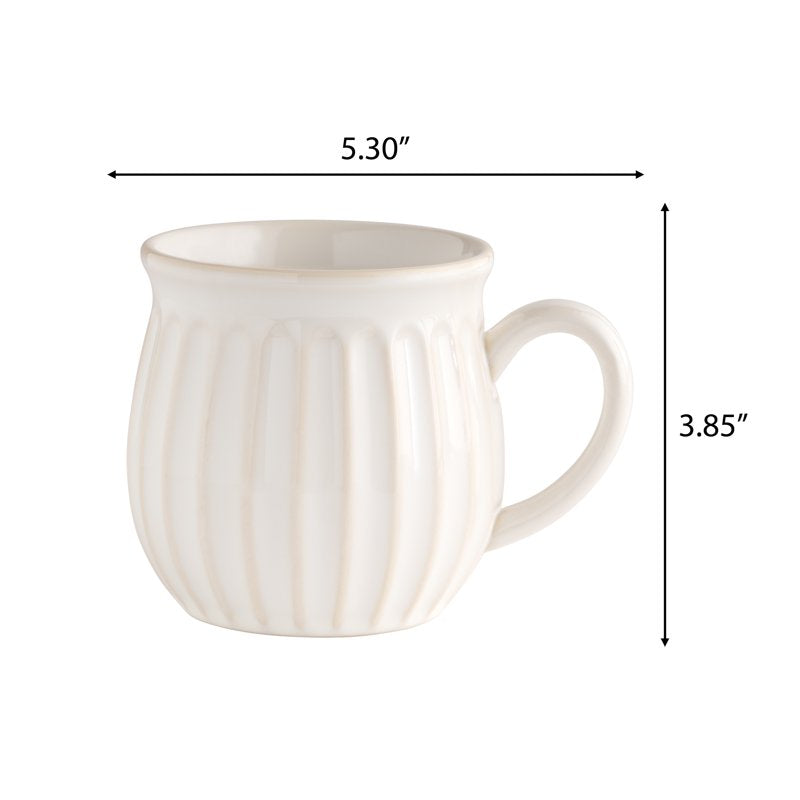 12 oz Stoneware Mugs Set of 4 - Cream Color