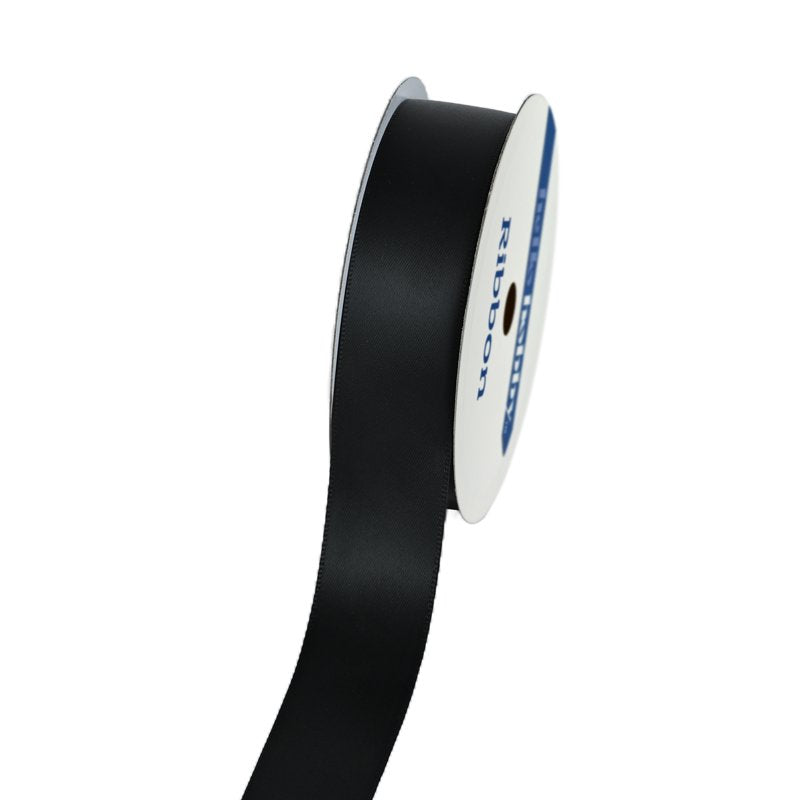 Black Satin Ribbon 7 Yards - Elegant Crafting & Gift Wrap Accessory
