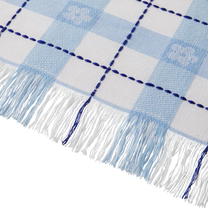 Daisy Woven Fabric Tablecloth - Blue, 60" x 102"