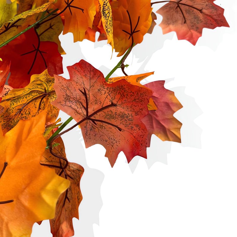 Autumn Maple Leaf Garland Thanksgiving Decor H - 78.7 Inch Artificial Fall Wreath for Door Wall Window