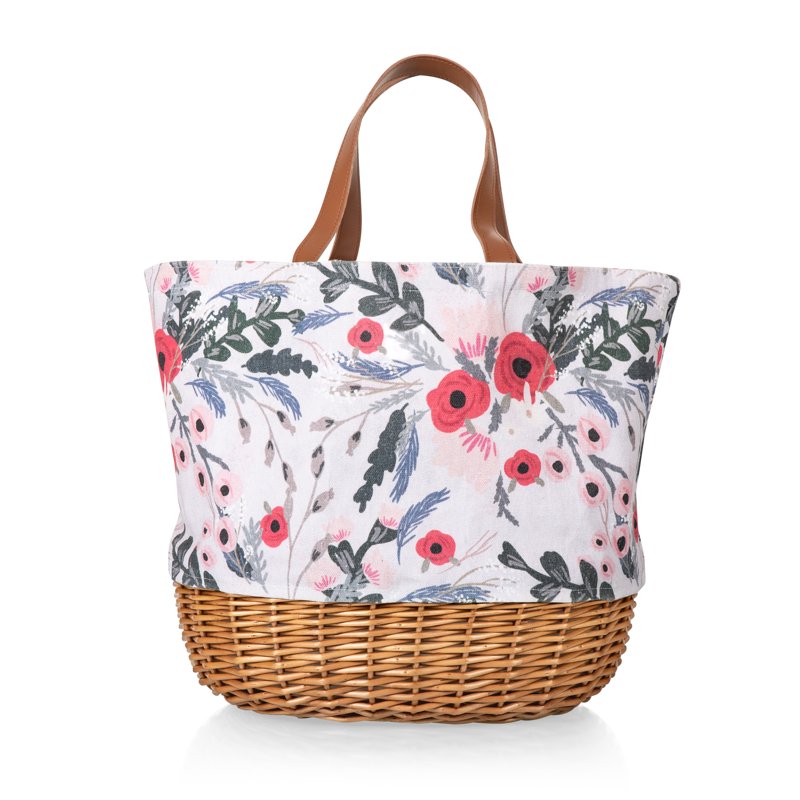 Floral Promenade Picnic Basket for 2 - Beige Canvas