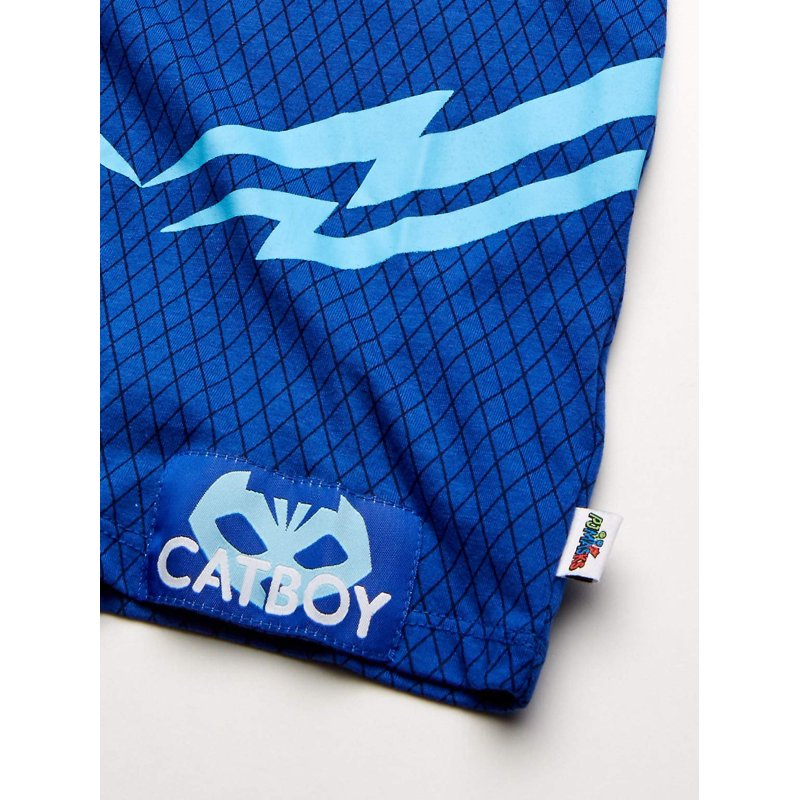 PJ Masks Boys Costume Hoodie with Mesh Mask - Blue Short Sleeve 5-6 Variation of THIS listing