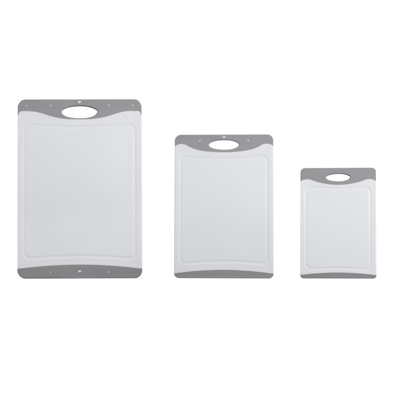 3-Piece Eco-Friendly Non-Slip Cutting Board Set - White & Gray
