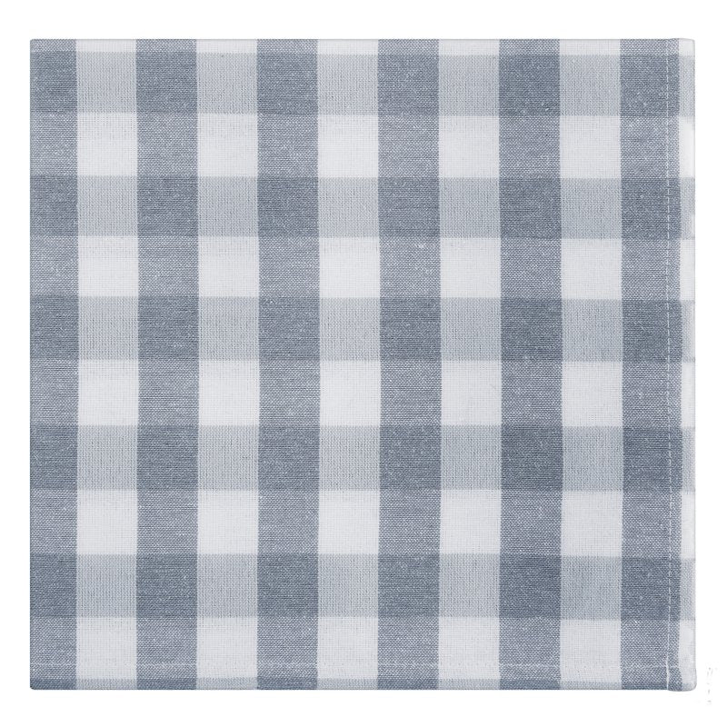 Buffalo Check Dinner Table Napkins - Grey - Set of 4