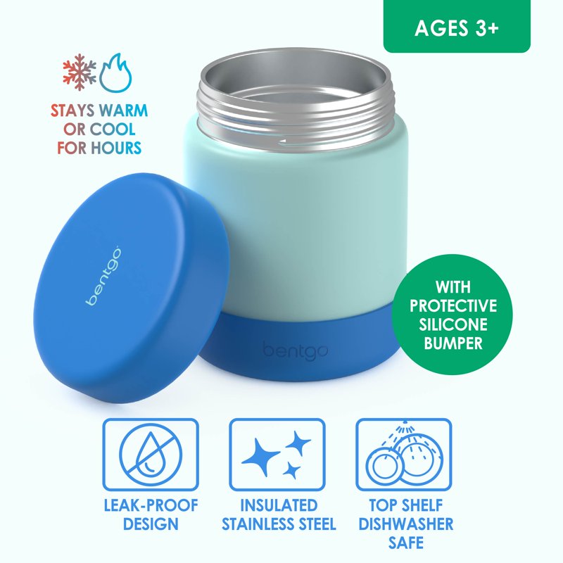 Kids Stainless Steel Insulated Food Jar - Blue - Leak Proof