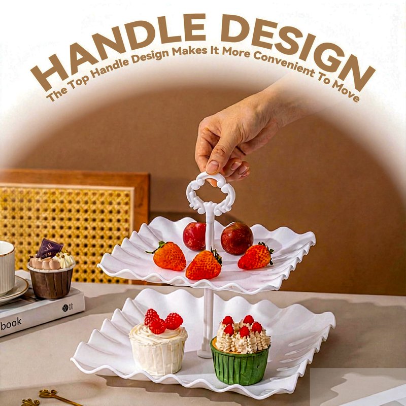 10-Piece Plastic Cake Stand Set - Tiered Dessert Display Trays
