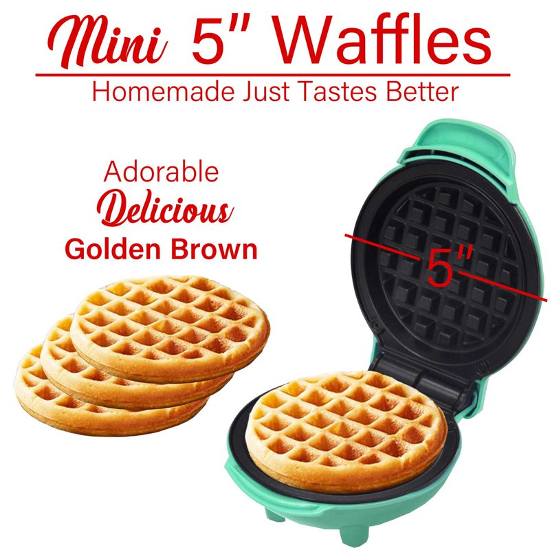 400-Watt Non-Stick Mini Waffle Maker - Blue