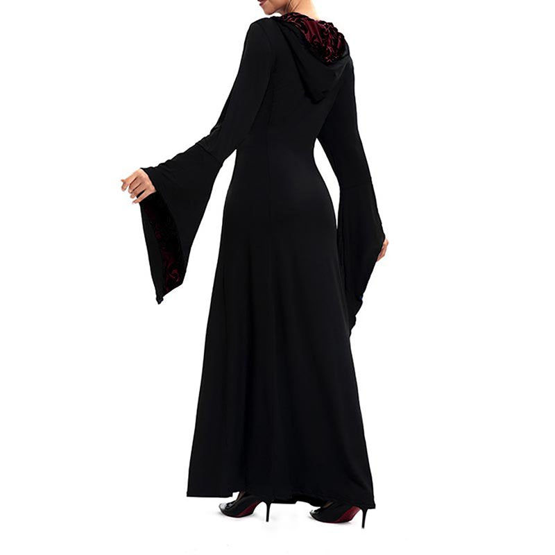 Medieval Renaissance Dress Women Long Sleeve Corset Gown - Red XXL