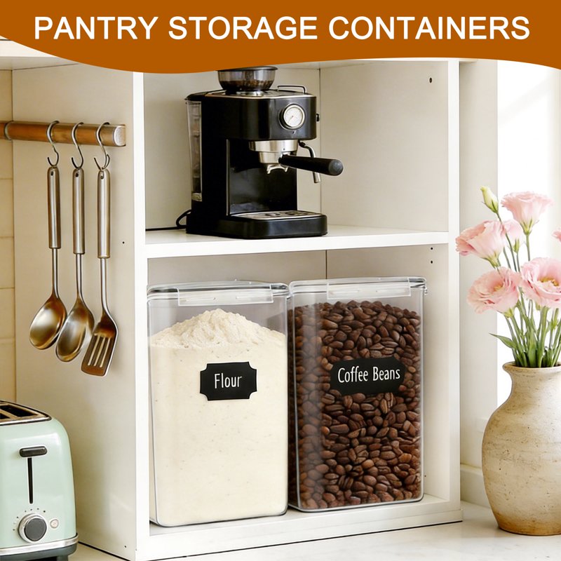 Airtight Food Storage Containers Set - 2 Pack 6.5L Clear Plastic
