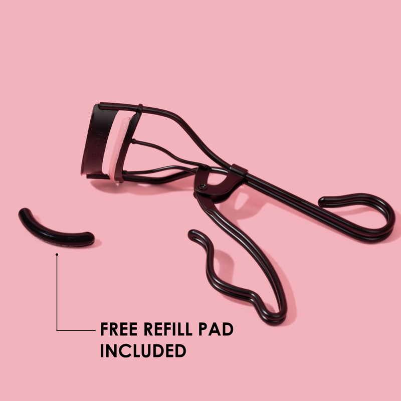 Volumizing Eyelash Curler - Carbon Steel, 8-Hour Curl, Black & Pink
