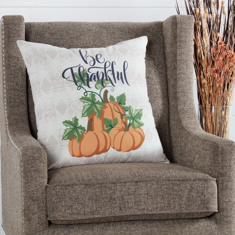 Plaid Throw Pillow 18 Inch - Red, Orange, Yellow Indoor Cushion
