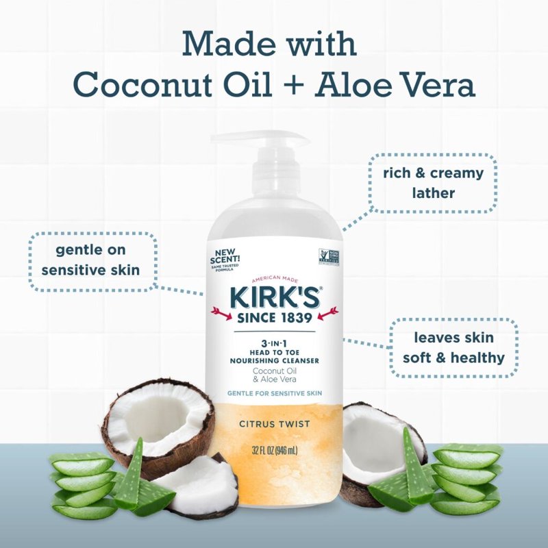 3-in-1 Nourishing Liquid Cleanser - Coconut Oil & Aloe Vera - 32 Fl Oz