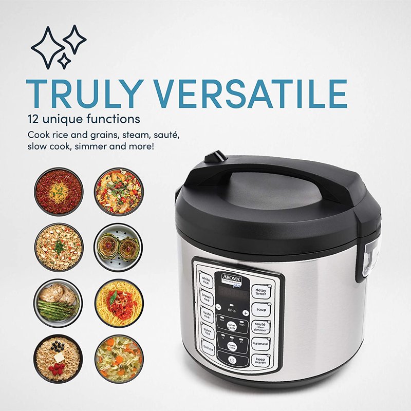 20-Cup Digital Rice Cooker & Multicooker with Steamer - 5Qt