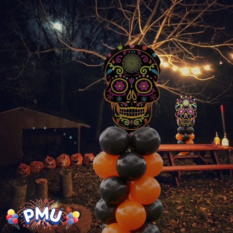 Black Day of the Dead Shape-A-Loon 22 Inch Mylar Balloon - Pack of 1