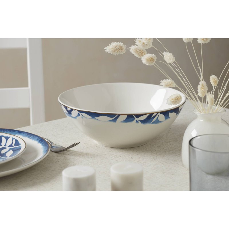 64 Oz Round White Porcelain Serving Bowl - Dishwasher Safe