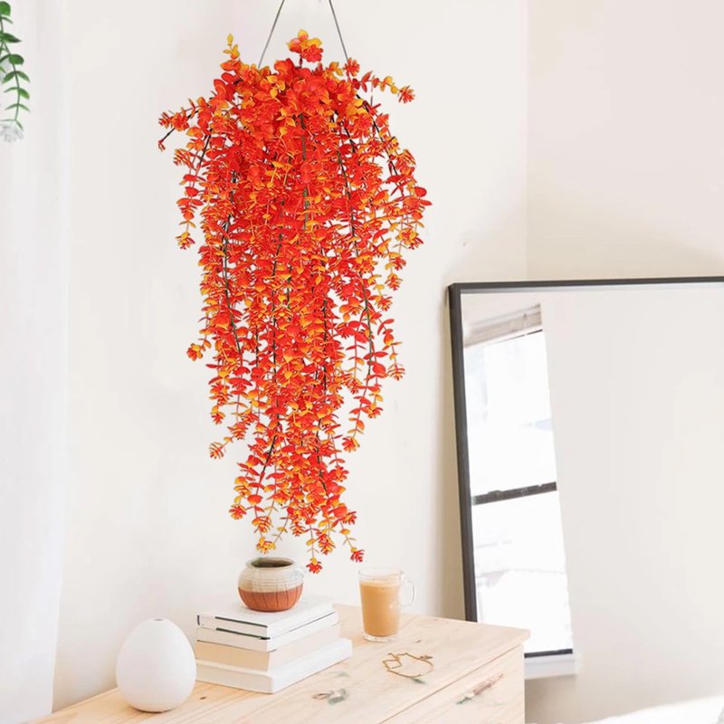 Orange Fall Leaf Garland Halloween Decor 29.9in - Variation E2