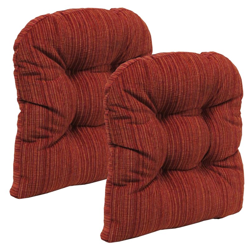 Non-Slip 17" x 17" Polar Chenille Chair Cushions - Red, Set of 2