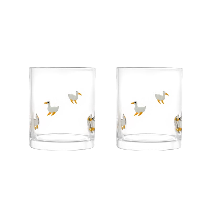 Easter Goose Charm Drinking Glasses - 12 oz, Set of 2
