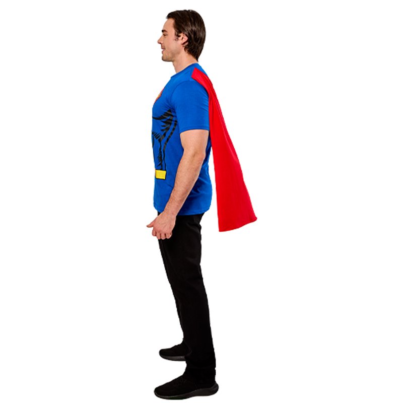 Men's Superman Costume Kit - 36 Inch Cape & T-Shirt Costume for Adults