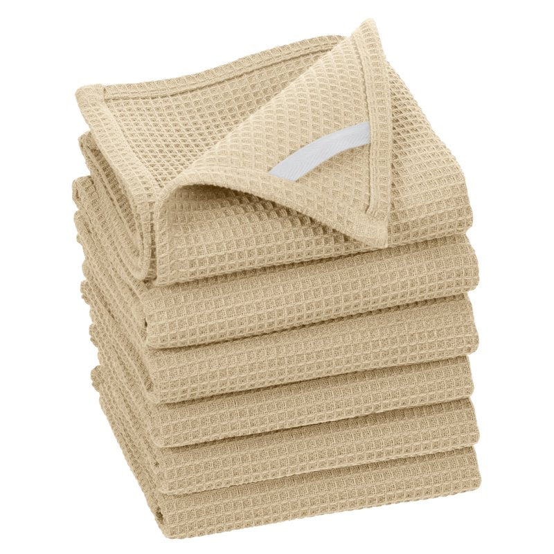 4 Piece Cotton Waffle Kitchen Towel Set - White, 28" x 18"