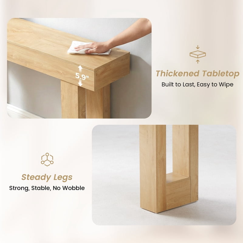 63-Inch Rustic Console Table - Multi-Purpose Storage for Entryway & Living Room