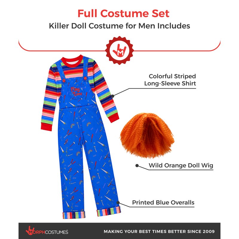 Men's Horror Play Time Killer Costume 2X - Spooky Halloween Outfit
