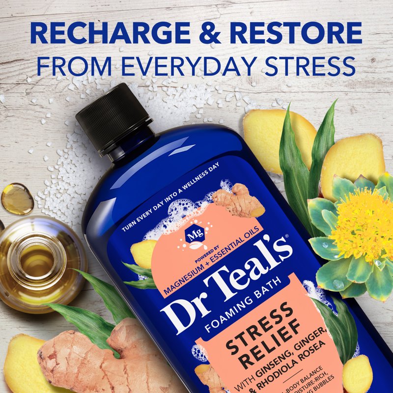 Stress Relief Foaming Bath with Epsom Salt & Essential Oils - 34 fl oz