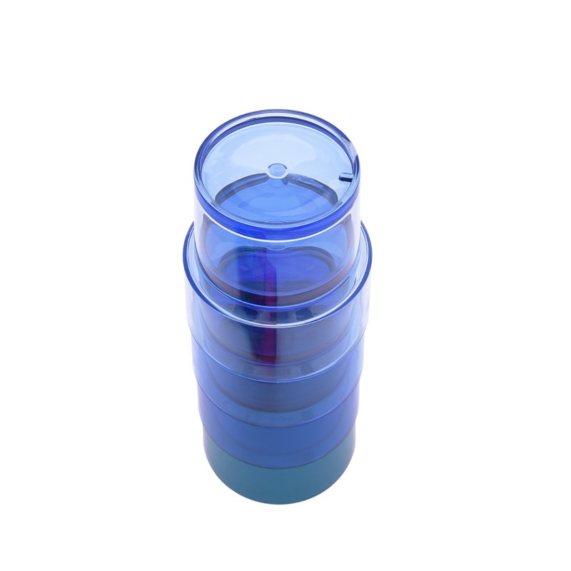 3-Quart Acrylic Pitcher with 14-Ounce Stackable Tumblers - Blue