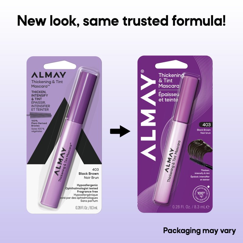Thickening & Tint Mascara, Nourishing Hypoallergenic Lash Volume, 24HR Wear