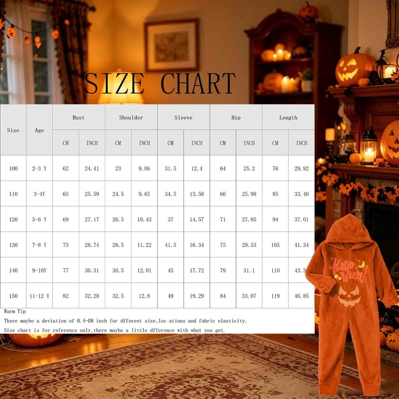 Kids Pumpkin Costume Jumpsuit Halloween Cosplay Pajamas - 11-12Y D Variation
