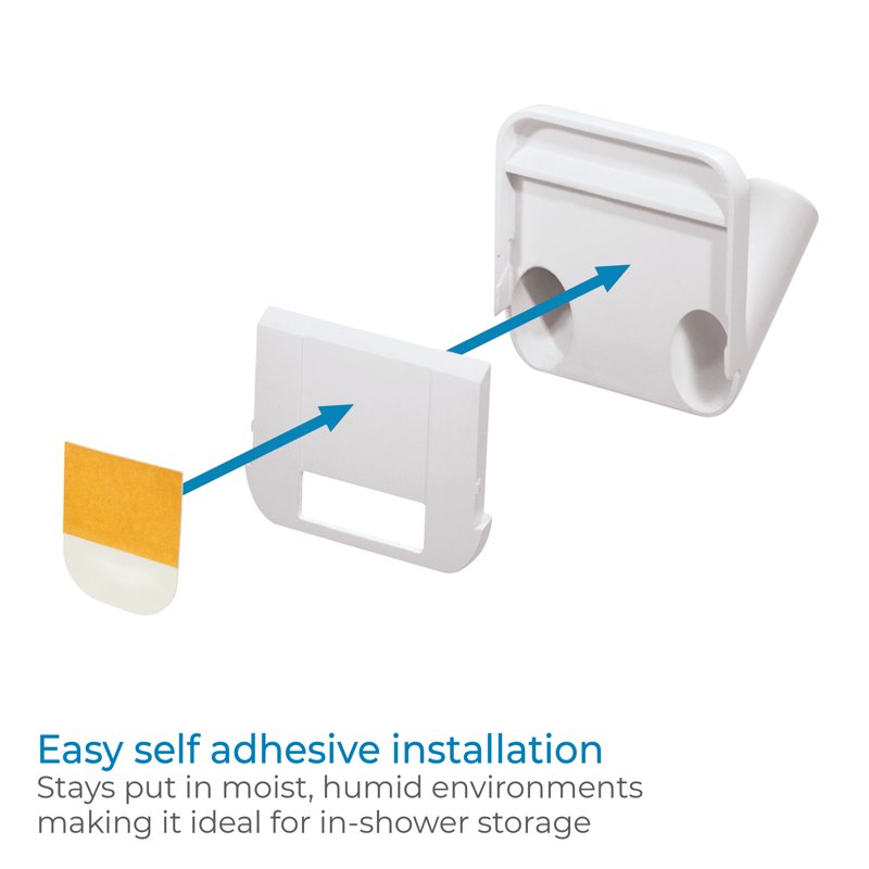 Adhesive Shower Squeegee with Hook – Bathroom Glass & Tile Cleaner