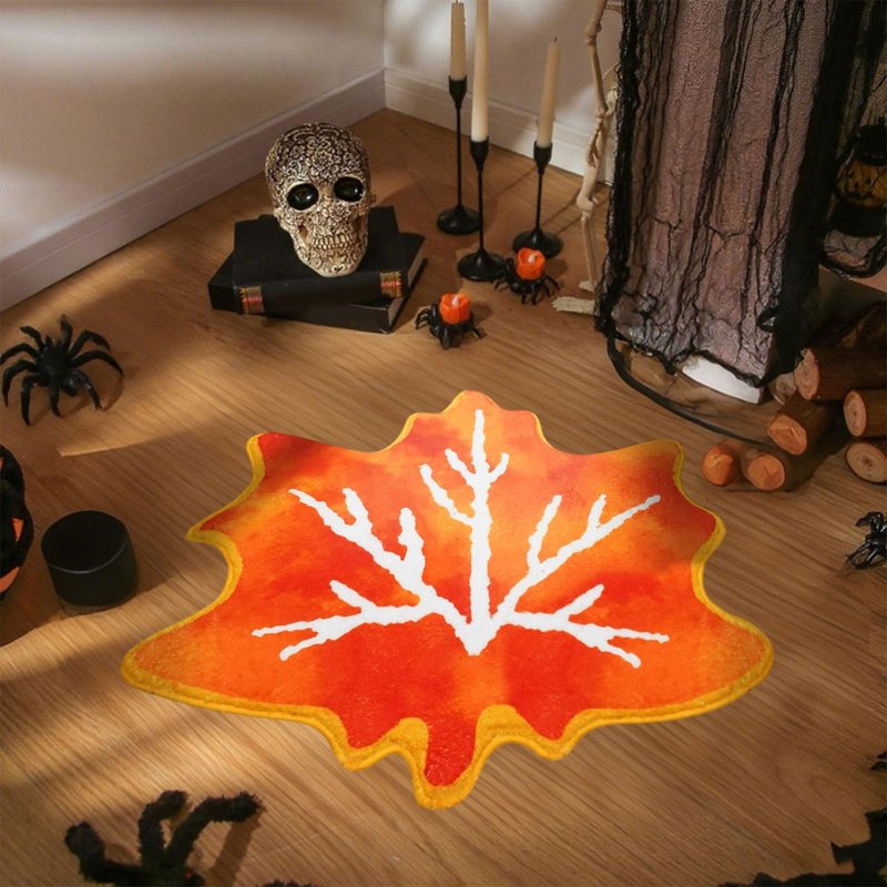 Halloween Pumpkin Rug - 15.75x23.62in Fall Decorative Floor Mat for Living Room & Kitchen - Orange D