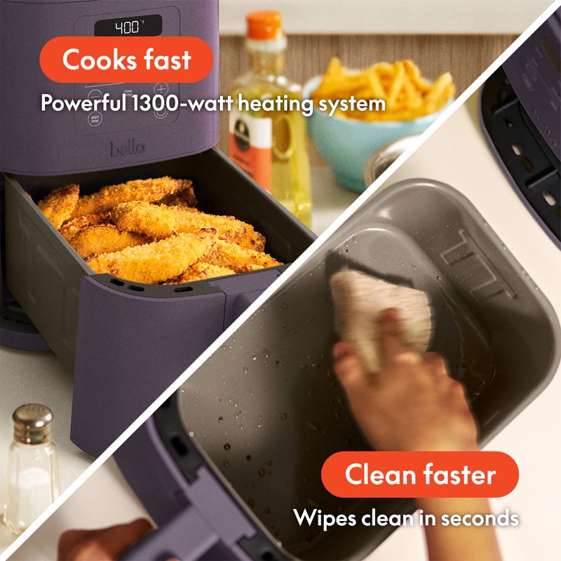4 Qt Slim Digital Air Fryer with EverGood™ Nonstick Coating - Plum