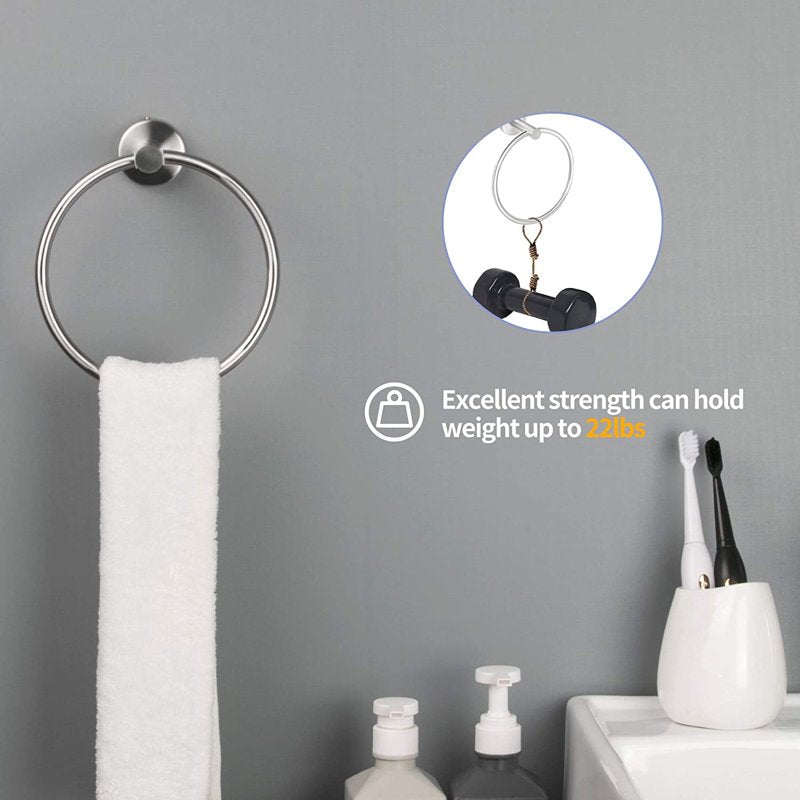 6-Piece Stainless Steel Bathroom Towel Rack Set Wall Mount - Rustproof & Modern