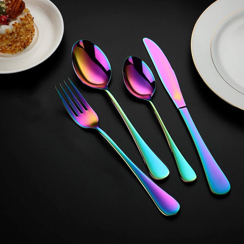 24-Piece Colorful Stainless Steel Flatware Set - Service for 6
