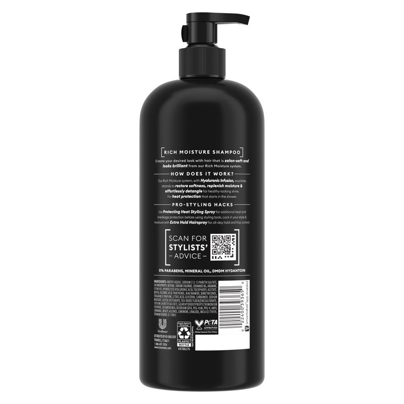 Rich Moisture Hydrating Shampoo with Hyaluronic Acid for Dry Hair, 28 fl oz