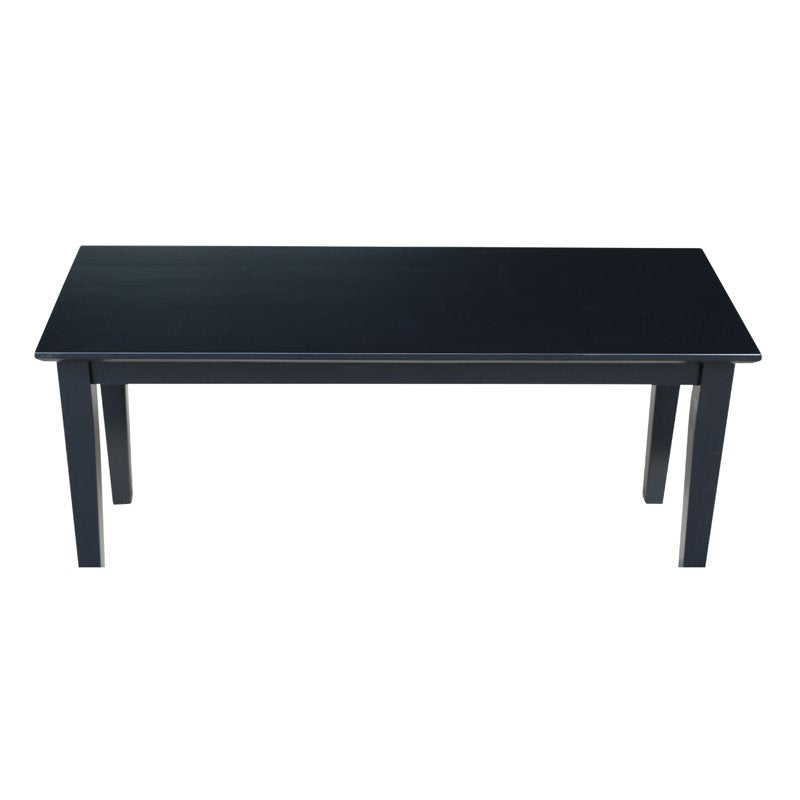 39-Inch Shaker Wood Bench - Unfinished Black