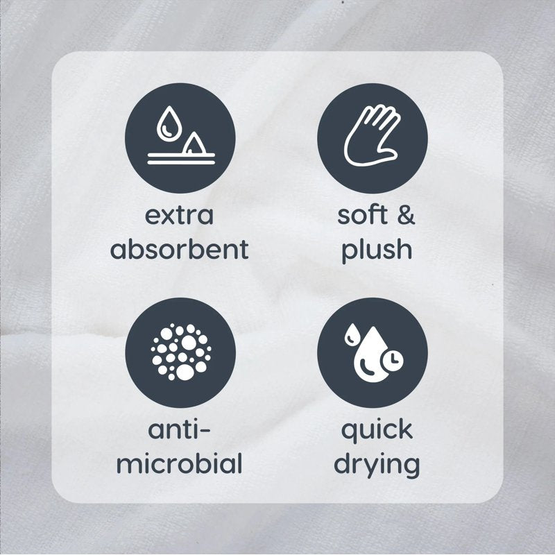 White Cotton Bath Towel - Quick Dry, Fade Resistant, 54x30 Inches, Mainstays