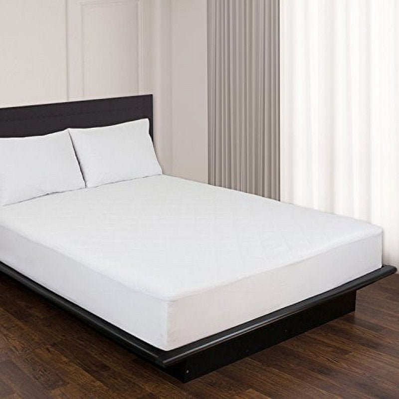 Full-Size Quilted Mattress Pad - Microfiber Hypoallergenic Cover, Elastic Fit