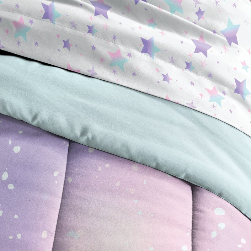 Full-Size Child Comforter Set - Pink Twilight 7 Piece Microfiber Bedding