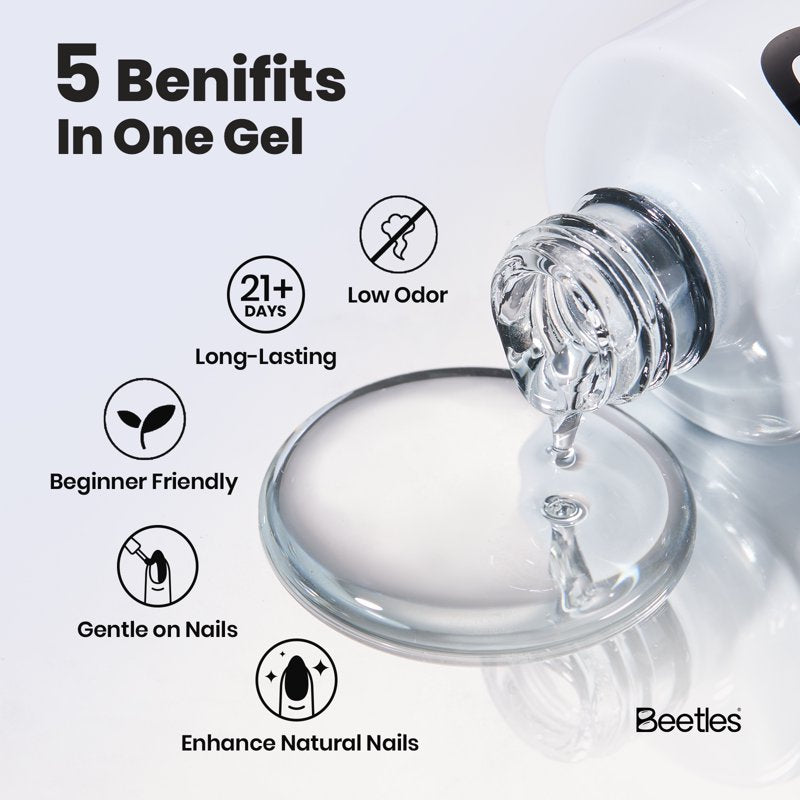 Clear Builder Gel for Nails - 0.51 fl oz Self-Leveling Nail Strengthening Gel