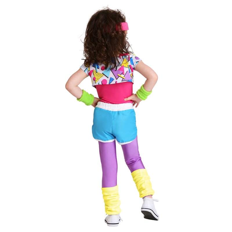 Toddler Girl Work It Out 80s Costume - 18 Months Neon Retro Dress Set