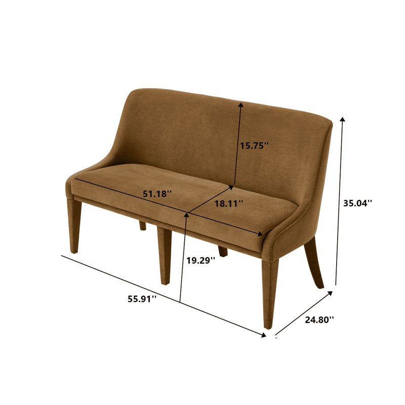 Upholstered Dining Bench - Tobacco - Modern Windsor Design