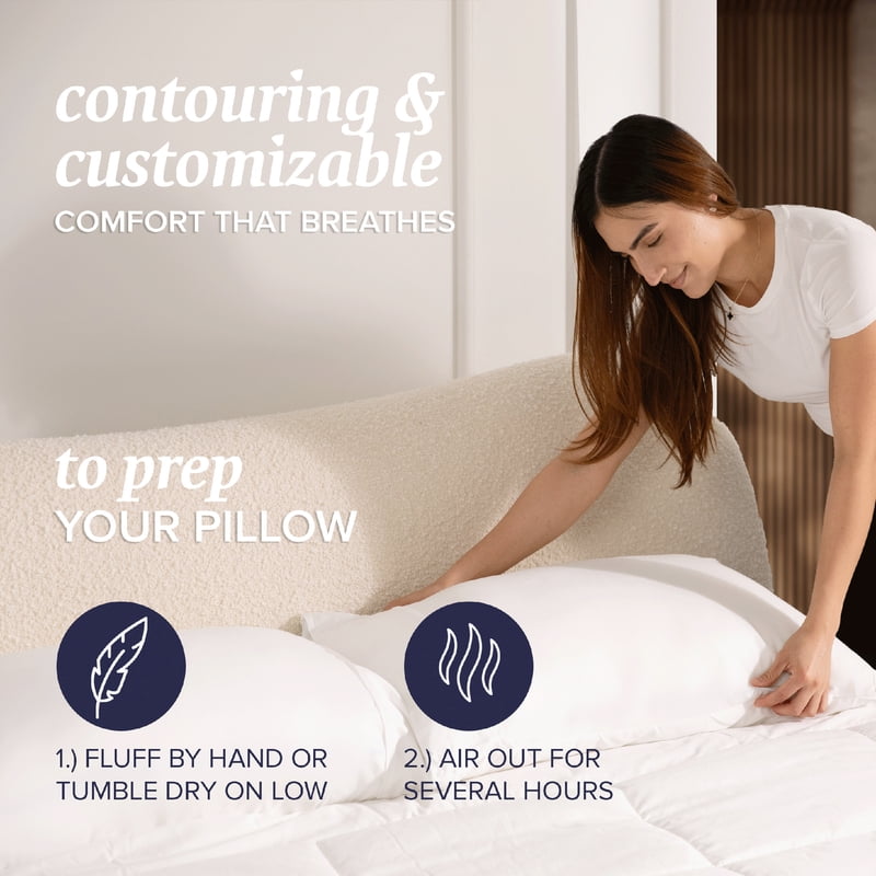 (4 Pack) Customizable Memory Foam Queen Pillow - Support & Comfort, Adult