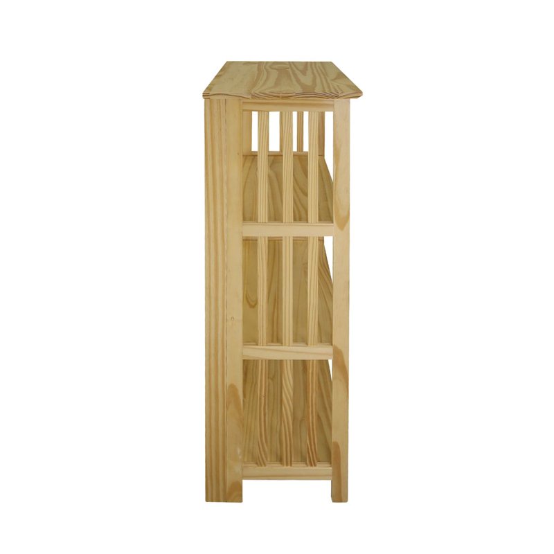 Soho Manhattan 4-Shelf Folding Bookcase - Natural Wood Finish