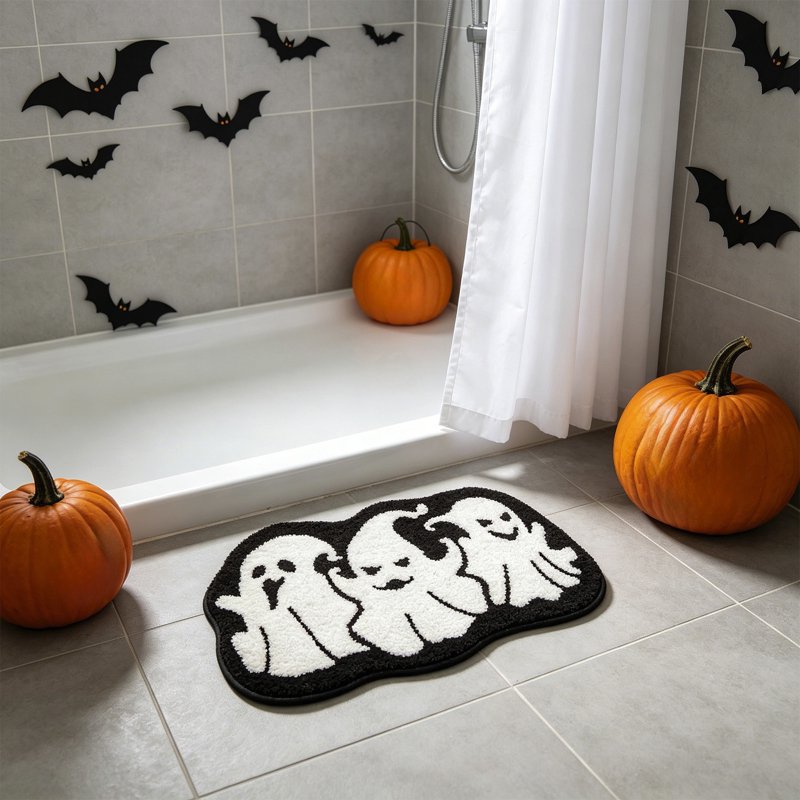 Halloween Ghost Bath Mat - 10_Ghost Bath Mat_J Spooky Welcome Floor Rug